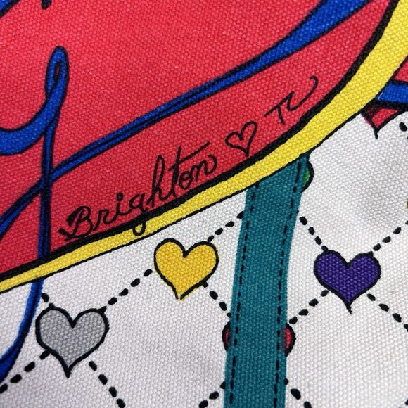 Brighton Love Joy Canvas Heart  Large Tote Bag With Handles Joy Heart Theme - Picture 12 of 15